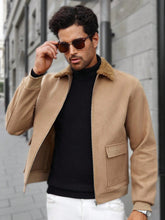 MEN'S CASUAL SOLID COLOR LONG SLEEVE ZIP-UP JACKET
